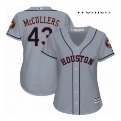 Womens Majestic Houston Astros 43 Lance McCullers Authentic Grey Road Cool Base MLB Jersey