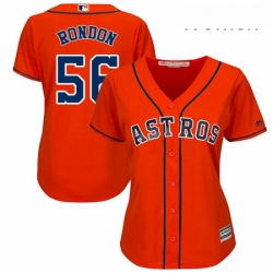 Womens Majestic Houston Astros 56 Hector Rondon Authentic Orange Alternate Cool Base MLB Jersey 