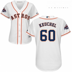 Womens Majestic Houston Astros 60 Dallas Keuchel Replica White Home 2017 World Series Champions Cool Base MLB Jersey