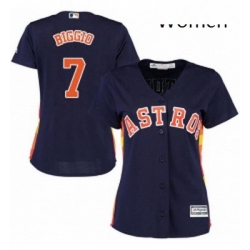 Womens Majestic Houston Astros 7 Craig Biggio Authentic Navy Blue Alternate Cool Base MLB Jersey