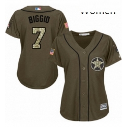 Womens Majestic Houston Astros 7 Craig Biggio Replica Green Salute to Service MLB Jersey