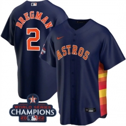 Youth Houston Astros 2 Alex Bregman Navy 2022 World Series Champions Stitched BaseballJersey