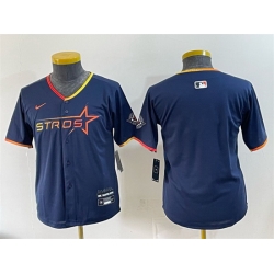 Youth Houston Astros Blank Navy 2025 City Connect Limited Stitched Baseball Jersey