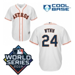 Youth Majestic Houston Astros 24 Jimmy Wynn White Home Cool Base Sitched 2019 World Series Patch jersey