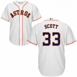 Youth Majestic Houston Astros 33 Mike Scott Authentic White Home Cool Base MLB Jersey