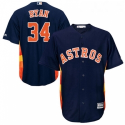 Youth Majestic Houston Astros 34 Nolan Ryan Authentic Navy Blue Alternate Cool Base MLB Jersey