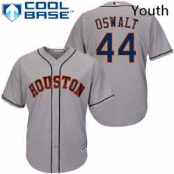 Youth Majestic Houston Astros 44 Roy Oswalt Replica Grey Road Cool Base MLB Jersey