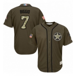 Youth Majestic Houston Astros 7 Craig Biggio Authentic Green Salute to Service MLB Jersey