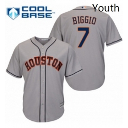 Youth Majestic Houston Astros 7 Craig Biggio Authentic Grey Road Cool Base MLB Jersey