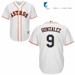 Youth Majestic Houston Astros 9 Marwin Gonzalez Authentic White Home Cool Base MLB Jersey 