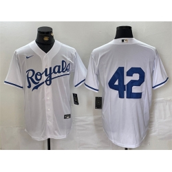 Men Kansas City Royals 42 Jackie Robinson White Cool Base Stitched Baseball Jersey