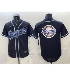 Men Kansas City Royals Team Big Logo 2026 Fashion Replica Black Out Stitched Baseball Jersey