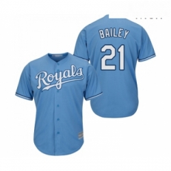 Mens Kansas City Royals 21 Homer Bailey Replica Light Blue Alternate 1 Cool Base Baseball Jersey 