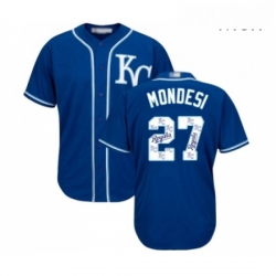 Mens Kansas City Royals 27 Raul Mondesi Blue Authentic Blue Team Logo Fashion Cool Base Baseball Jersey 