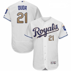 Mens Majestic Kansas City Royals 21 Lucas Duda White Flexbase Authentic Collection MLB Jersey