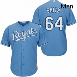 Mens Majestic Kansas City Royals 64 Burch Smith Replica Light Blue Alternate 1 Cool Base MLB Jersey 