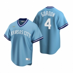 Mens Nike Kansas City Royals 4 Alex Gordon Light Blue Cooperstown Collection Road Stitched Baseball Jerse