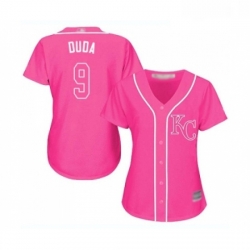 Womens Kansas City Royals 9 Lucas Duda Replica Pink Fashion Cool Base Baseball Jersey 