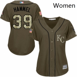 Womens Majestic Kansas City Royals 39 Jason Hammel Replica Green Salute to Service MLB Jersey