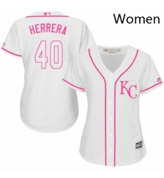 Womens Majestic Kansas City Royals 40 Kelvin Herrera Authentic White Fashion Cool Base MLB Jersey