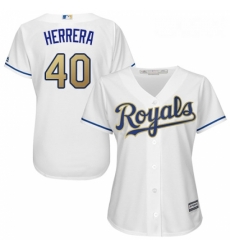 Womens Majestic Kansas City Royals 40 Kelvin Herrera Replica White Home Cool Base MLB Jersey