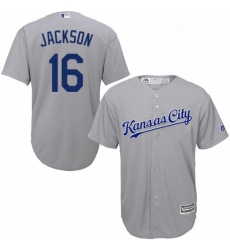 Youth Majestic Kansas City Royals 16 Bo Jackson Replica Grey Road Cool Base MLB Jersey