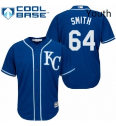 Youth Majestic Kansas City Royals 64 Burch Smith Replica Blue Alternate 2 Cool Base MLB Jersey 