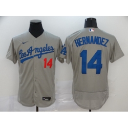 Dodgers 14 Enrique Hernandez Gray 2020 Nike Flexbase Jersey