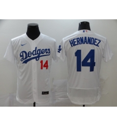 Dodgers 14 Enrique Hernandez White 2020 Nike Flexbase Jersey