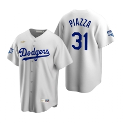 Men Brooklyn Los Angeles Dodgers 31 Mike Piazza White 2020 World Series Champions Cooperstown Collection Jersey