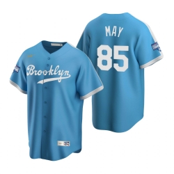 Men Brooklyn Los Angeles Dodgers 85 Dustin May Light Blue 2020 World Series Champions Cooperstown Collection Jersey