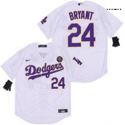 Men Dodgers 24 Kobe Bryant White Cool Base Stitched MLB Jersey