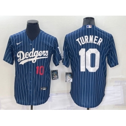 Men Los Angeles Dodgers 10 Justin Turner Navy Cool Base Stitched Baseball Jerseyy