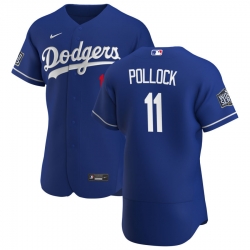 Men Los Angeles Dodgers 11 AJ Pollock Men Nike Royal Alternate 2020 World Series Bound Flex Base Player MLB Jersey