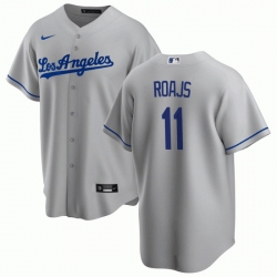 Men Los Angeles Dodgers 11 Miguel Rojas Flex Base Grey Stitched Baseball Jersey