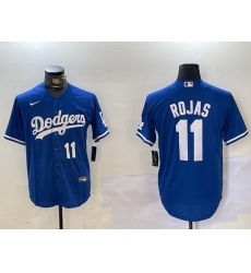 Men Los Angeles Dodgers 11 Miguel Rojas Royal Cool Base Stitched Baseball Jersey 3