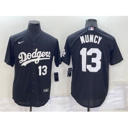 Men Los Angeles Dodgers 13 Max Muncy Black Cool Base Stitched Baseball Jerseyy