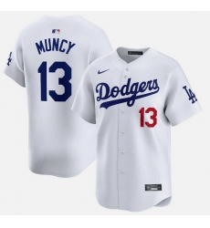 Men Los Angeles Dodgers 13 Max Muncy White Limited Stitched Baseball Jersey Men Los Angeles Dodgers 13 Max Muncy White Limited Stitched Baseball Jersey