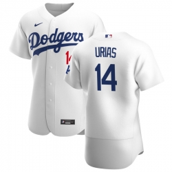 Men Los Angeles Dodgers 14 Enrique Hernandez Men Nike White Home 2020 Flex Base Player MLB Jersey