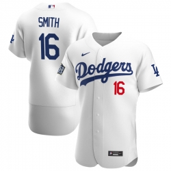 Men Los Angeles Dodgers 16 Will Smith Men Nike White Home 2020 World Series Bound Flex Base Player MLB Jersey