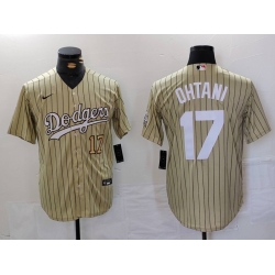 Men Los Angeles Dodgers 17 Shohei Ohtani Cream Cool Base Stitched Jersey 3