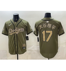 Men Los Angeles Dodgers  17 Shohei Ohtani Military Appreciation Game Day Stitched Baseball Jersey