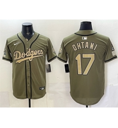 Men Los Angeles Dodgers  17 Shohei Ohtani Olive 2026 Armed Forces Day Stitched Baseball Jersey