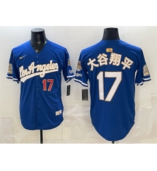 Men Los Angeles Dodgers  17 Shohei Ohtani Royal 2026 Gold Collection 9x   B2B Champs Patch Stitched Baseball Jersey 003