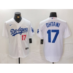 Men Los Angeles Dodgers 17 Shohei Ohtani White Stitched Baseball Jersey 2