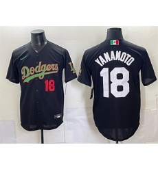 Men Los Angeles Dodgers  18 Yoshinobu Yamamoto Black Mexico Limited Stitched Baseball Jersey