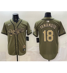 Men Los Angeles Dodgers 18 Yoshinobu Yamamoto Olive 2026 Armed Forces Day Stitched Baseball Jersey Men Los Angeles Dodgers 18 Yoshinobu Yamamoto Olive 2026 Armed Forces Day Stitched Baseball Jersey