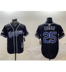 Men Los Angeles Dodgers 25 Tommy Edman Black 2024 World Series Champions Limited Stitched Baseball Jersey