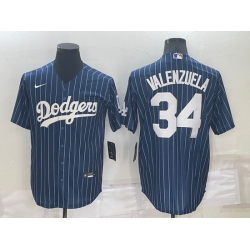 Men Los Angeles Dodgers 34 Toro Valenzuela Navy Cool Base Stitched Baseball Jersey