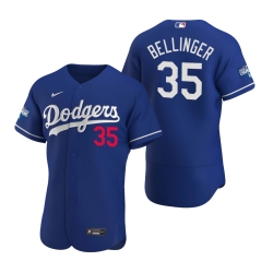 Men Los Angeles Dodgers 35 Cody Bellinger Royal 2020 World Series Champions Flex Base Jersey